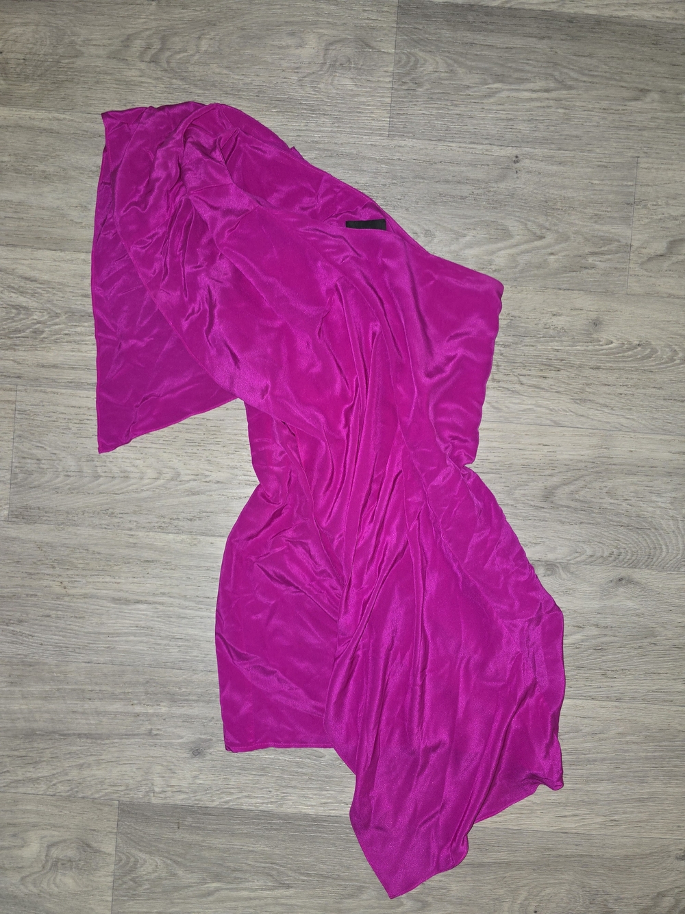 Greylin One-Shoulder Hot Pink Dress